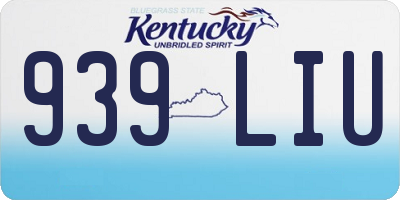 KY license plate 939LIU