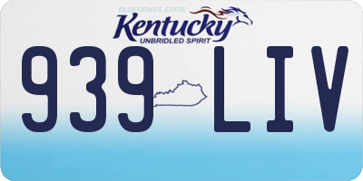 KY license plate 939LIV
