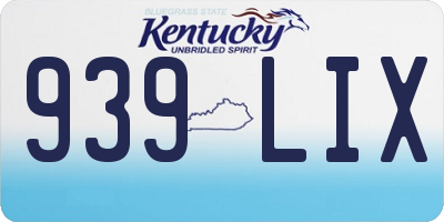 KY license plate 939LIX