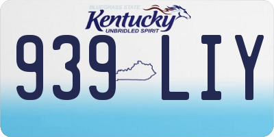 KY license plate 939LIY