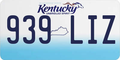 KY license plate 939LIZ