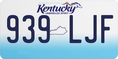 KY license plate 939LJF