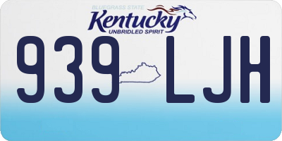 KY license plate 939LJH