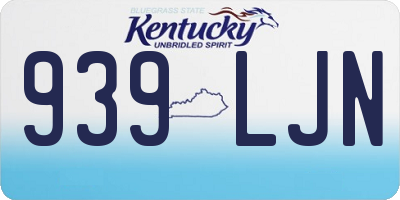 KY license plate 939LJN