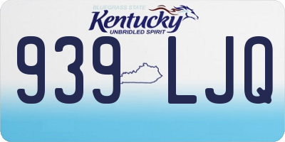 KY license plate 939LJQ