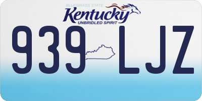KY license plate 939LJZ