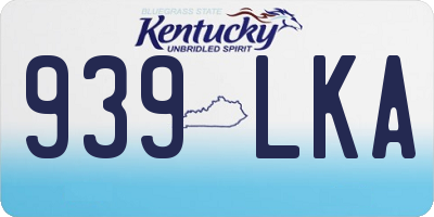 KY license plate 939LKA