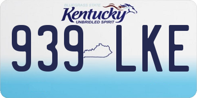 KY license plate 939LKE