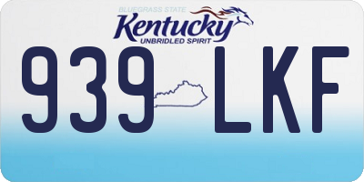 KY license plate 939LKF