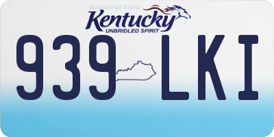 KY license plate 939LKI