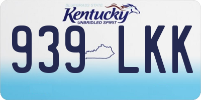 KY license plate 939LKK