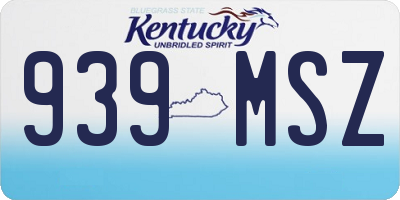 KY license plate 939MSZ