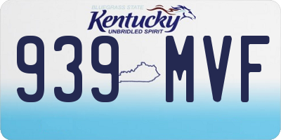 KY license plate 939MVF