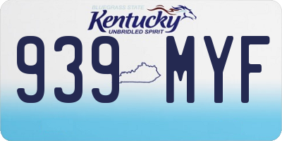 KY license plate 939MYF