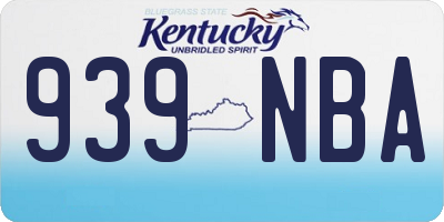 KY license plate 939NBA