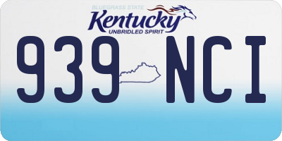 KY license plate 939NCI