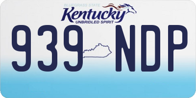 KY license plate 939NDP