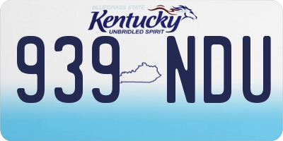 KY license plate 939NDU