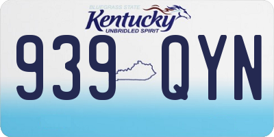 KY license plate 939QYN