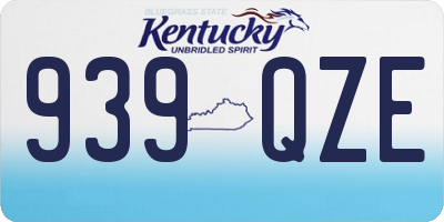 KY license plate 939QZE