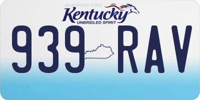 KY license plate 939RAV