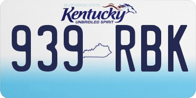 KY license plate 939RBK
