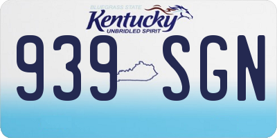KY license plate 939SGN