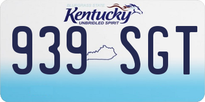 KY license plate 939SGT