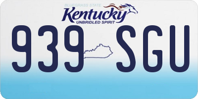 KY license plate 939SGU