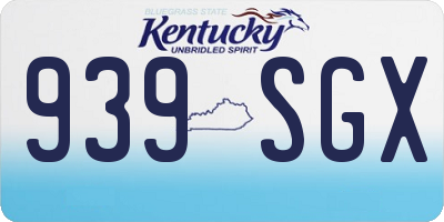 KY license plate 939SGX