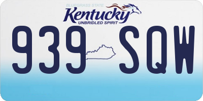 KY license plate 939SQW