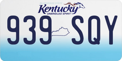 KY license plate 939SQY