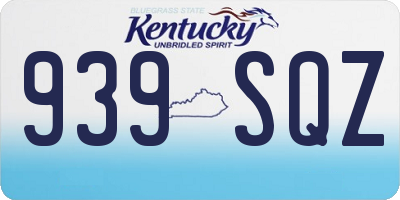 KY license plate 939SQZ
