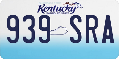 KY license plate 939SRA