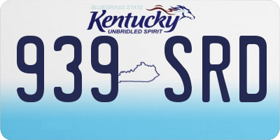 KY license plate 939SRD