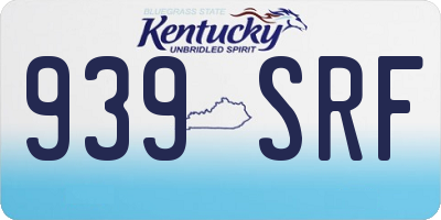 KY license plate 939SRF