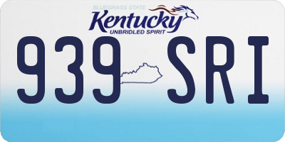 KY license plate 939SRI