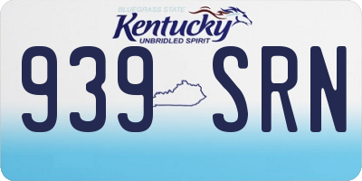 KY license plate 939SRN