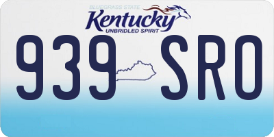 KY license plate 939SRO