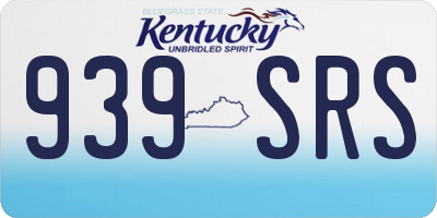 KY license plate 939SRS