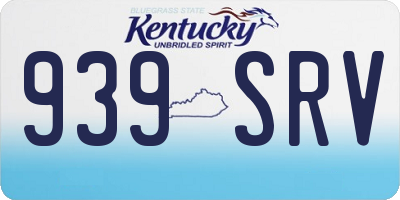 KY license plate 939SRV