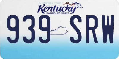 KY license plate 939SRW