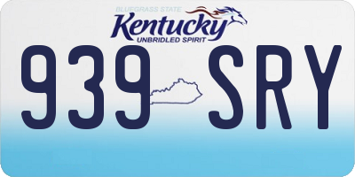 KY license plate 939SRY