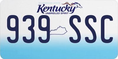 KY license plate 939SSC