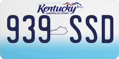 KY license plate 939SSD