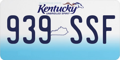 KY license plate 939SSF