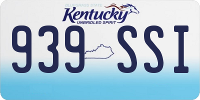 KY license plate 939SSI