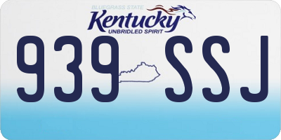 KY license plate 939SSJ