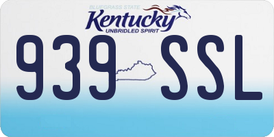 KY license plate 939SSL