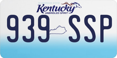 KY license plate 939SSP